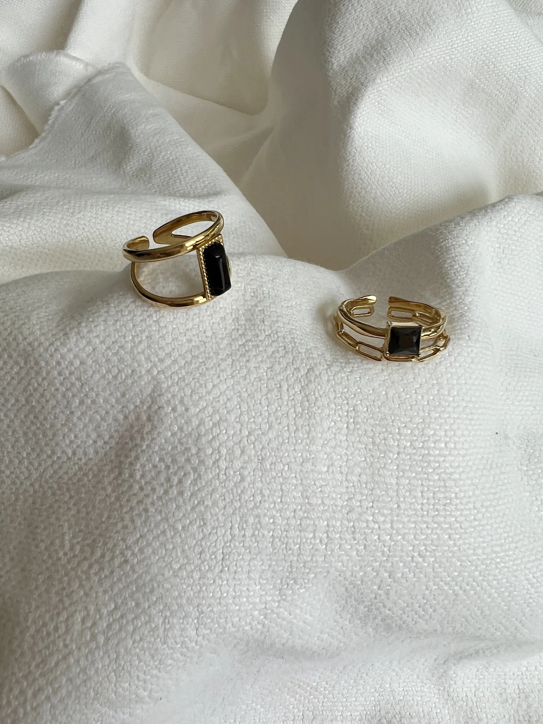 New Bague Lyloo - noire et doréeEasy Clothes Bagues