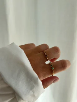 Store Bague Telia - bordeaux et doréeEasy Clothes Bagues