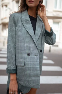Flash Sale Blazer Asly à carreaux - vertEasy Clothes Femme Blazers