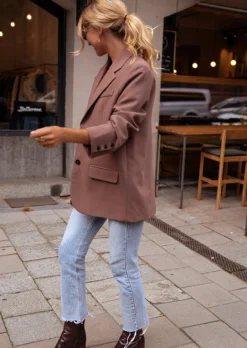 Store Blazer Lucia - Chocolat - Coupe Loose - ÉpaulettesEasy Clothes Femme Blazers