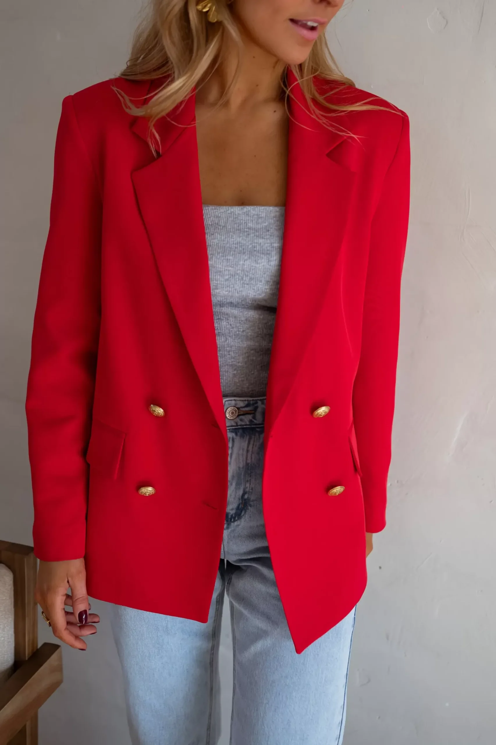 Clearance Blazer Maon - Rouge Vif - Ensemble Moderne & TendanceEasy Clothes Femme Blazers