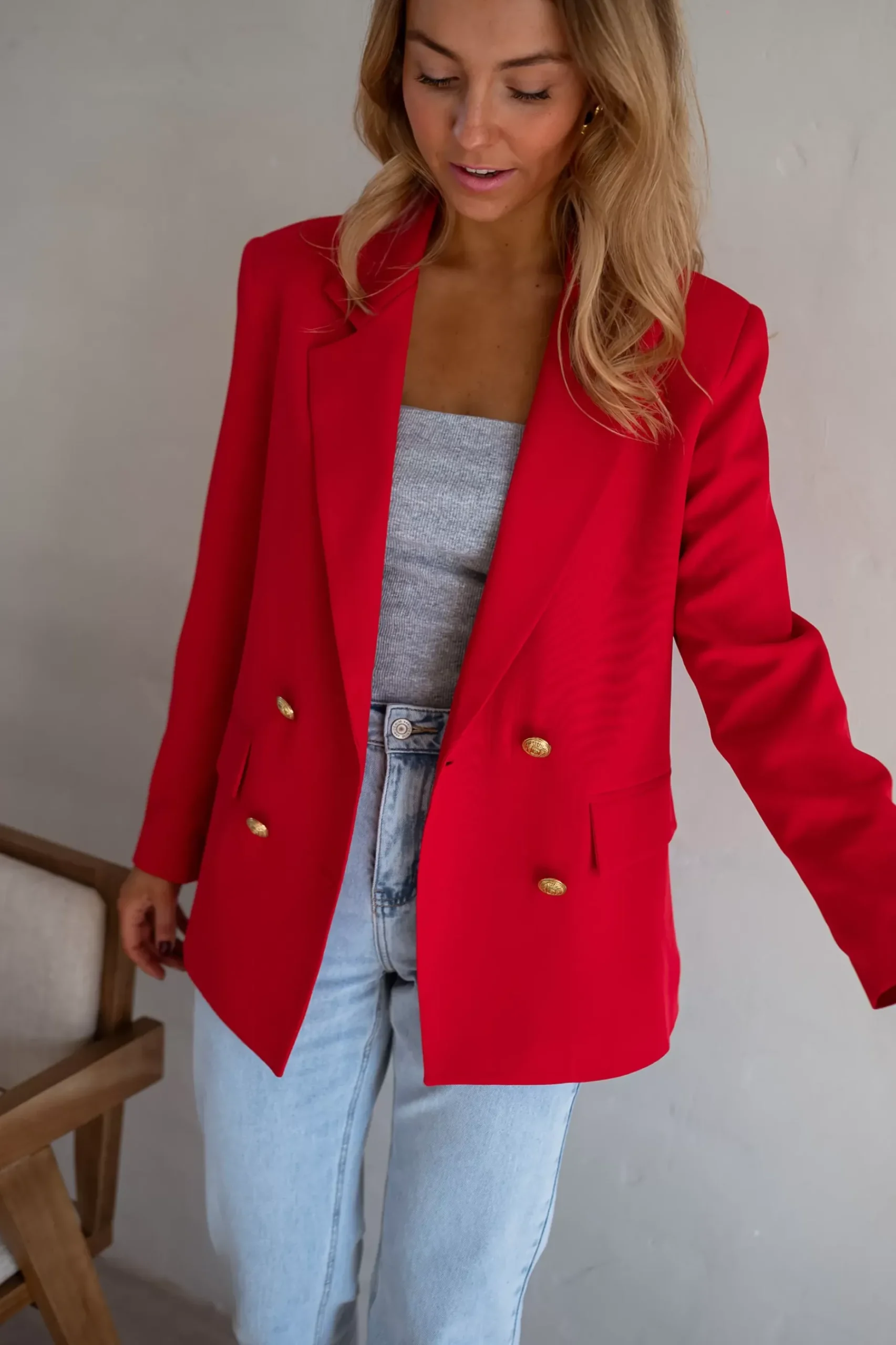 Clearance Blazer Maon - Rouge Vif - Ensemble Moderne & TendanceEasy Clothes Femme Blazers