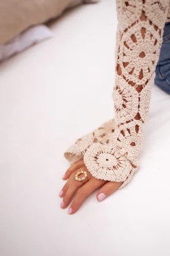 Hot Blouse Analy beige | Blouse effet macramé | Prêt-à-porter en ligne | Easy Clothes Femme Chemisiers & Blouses