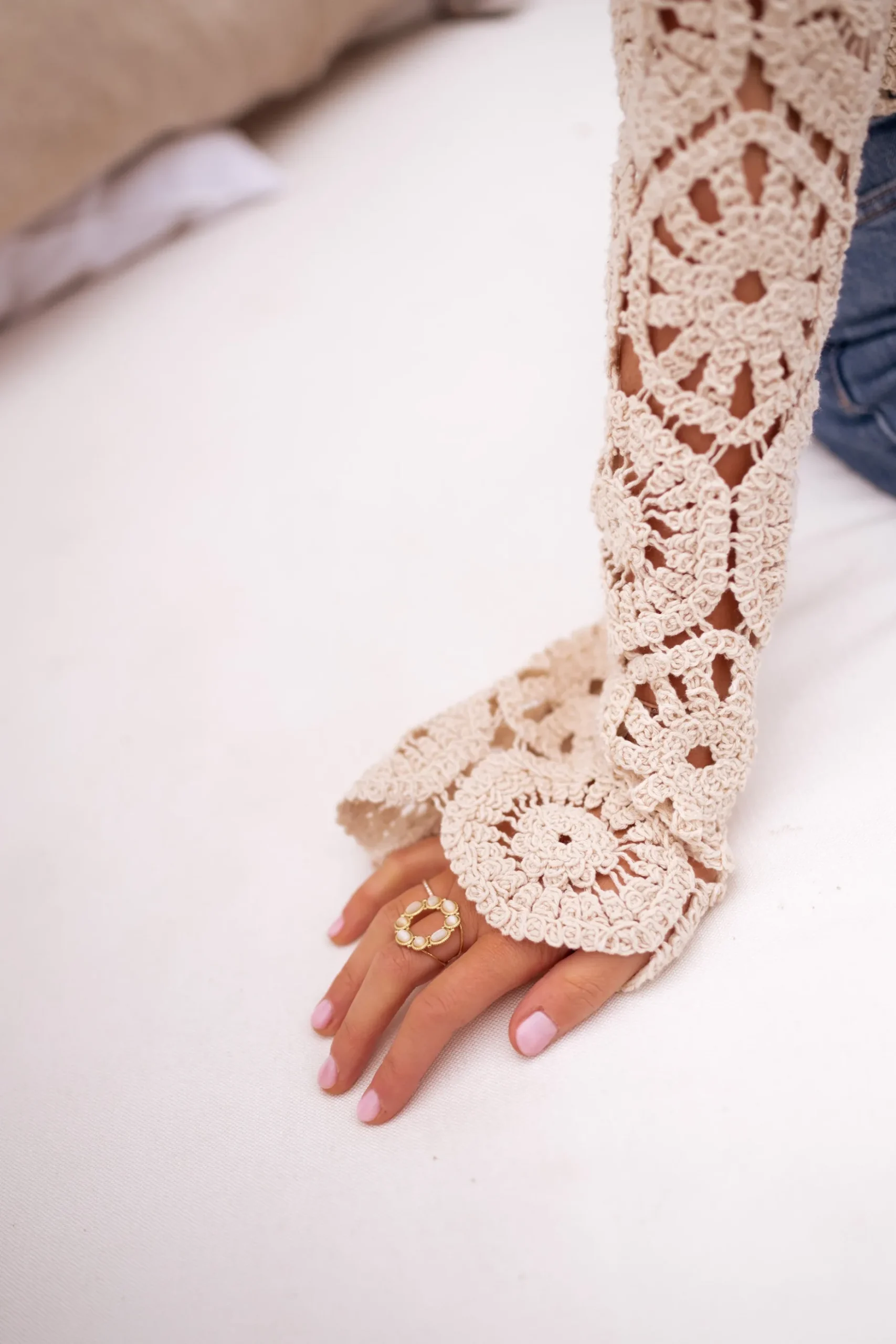 Hot Blouse Analy beige | Blouse effet macramé | Prêt-à-porter en ligne | Easy Clothes Femme Chemisiers & Blouses