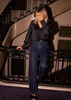 New Blouse Angele - Noire - Tissu Satiné - Made in FranceEasy Clothes Femme Chemisiers & Blouses