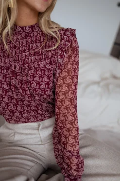 Sale Blouse Danica - bordeaux à motifsEasy Clothes Femme Chemisiers & Blouses