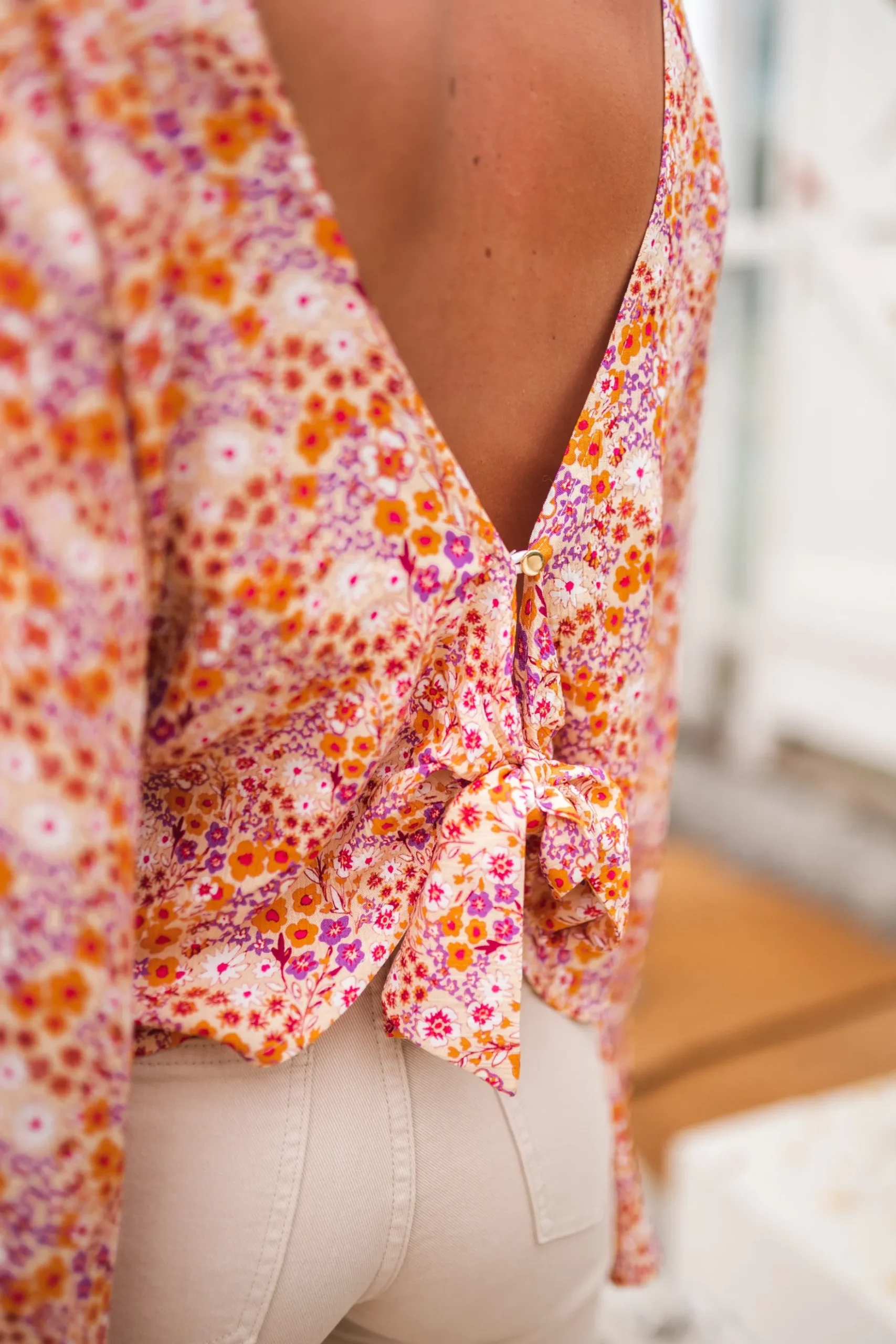 Fashion Blouse Hopi CREATION - orange à motifsEasy Clothes Femme Chemisiers & Blouses