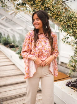 Fashion Blouse Hopi CREATION - orange à motifsEasy Clothes Femme Chemisiers & Blouses