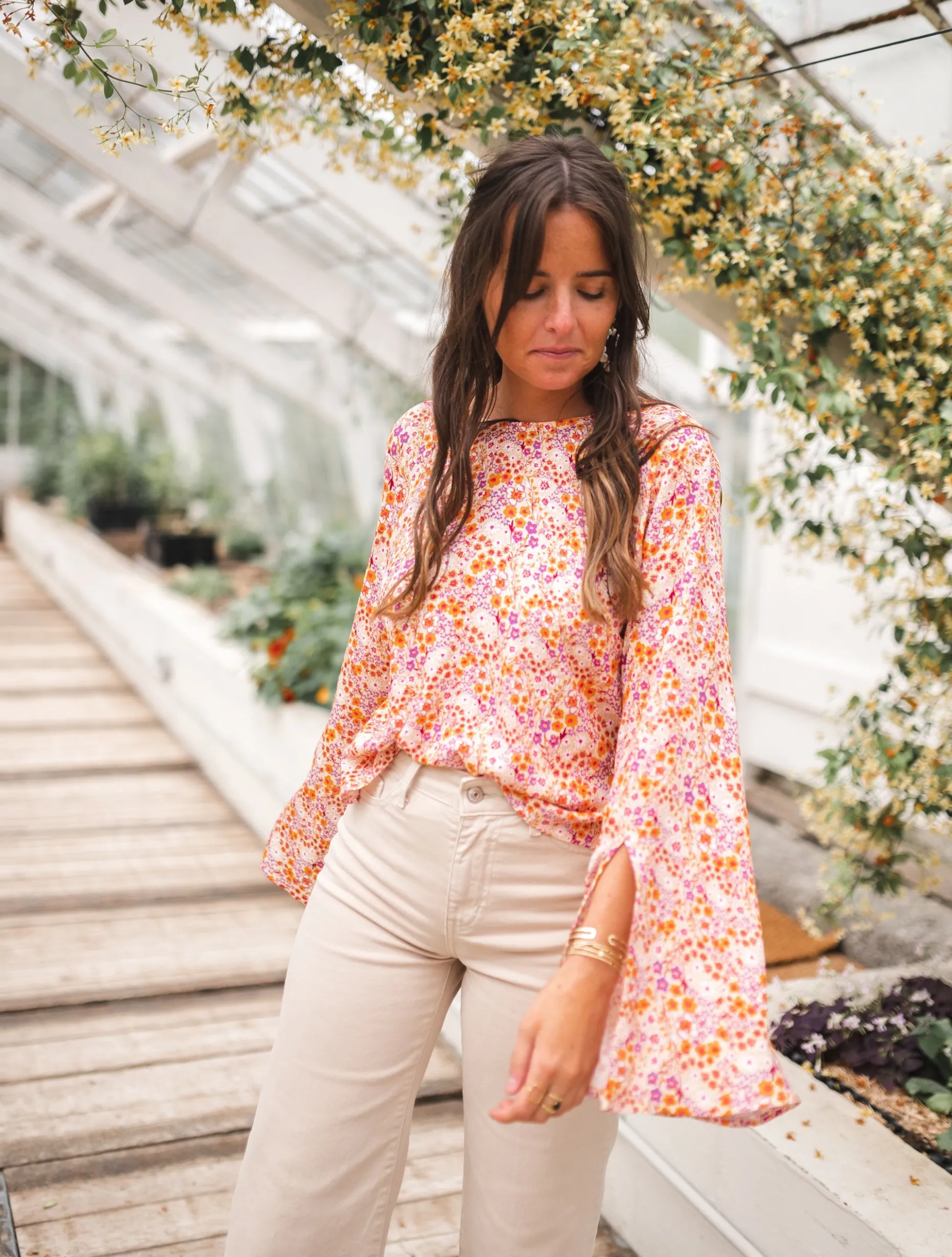 Fashion Blouse Hopi CREATION - orange à motifsEasy Clothes Femme Chemisiers & Blouses