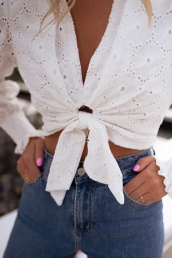 Store Blouse Jana - blanche à broderieEasy Clothes Femme Chemisiers & Blouses