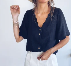 Hot Blouse Kathy - noireEasy Clothes Femme Chemisiers & Blouses