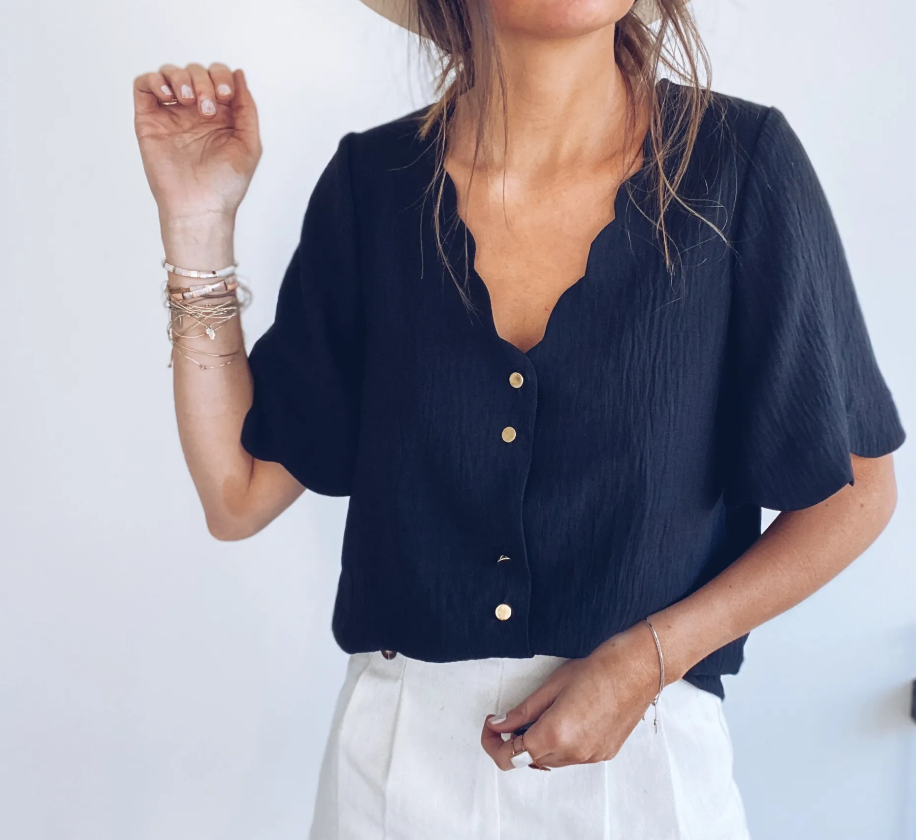 Hot Blouse Kathy - noireEasy Clothes Femme Chemisiers & Blouses