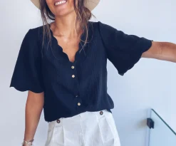 Hot Blouse Kathy - noireEasy Clothes Femme Chemisiers & Blouses