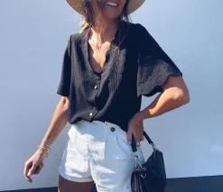 Hot Blouse Kathy - noireEasy Clothes Femme Chemisiers & Blouses