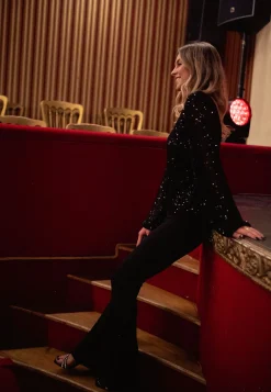 Best Sale Blouse Malia CREATION - noire à paillettesEasy Clothes Femme Chemisiers & Blouses