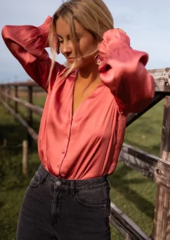 Online Blouse Nadège - Vieux Rose - Effet Soie - Légère & FluideEasy Clothes Femme Chemisiers & Blouses