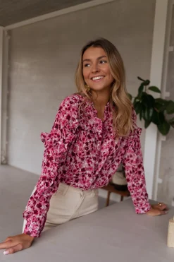 Shop Blouse Ogda - rose à fleursEasy Clothes Femme Chemisiers & Blouses