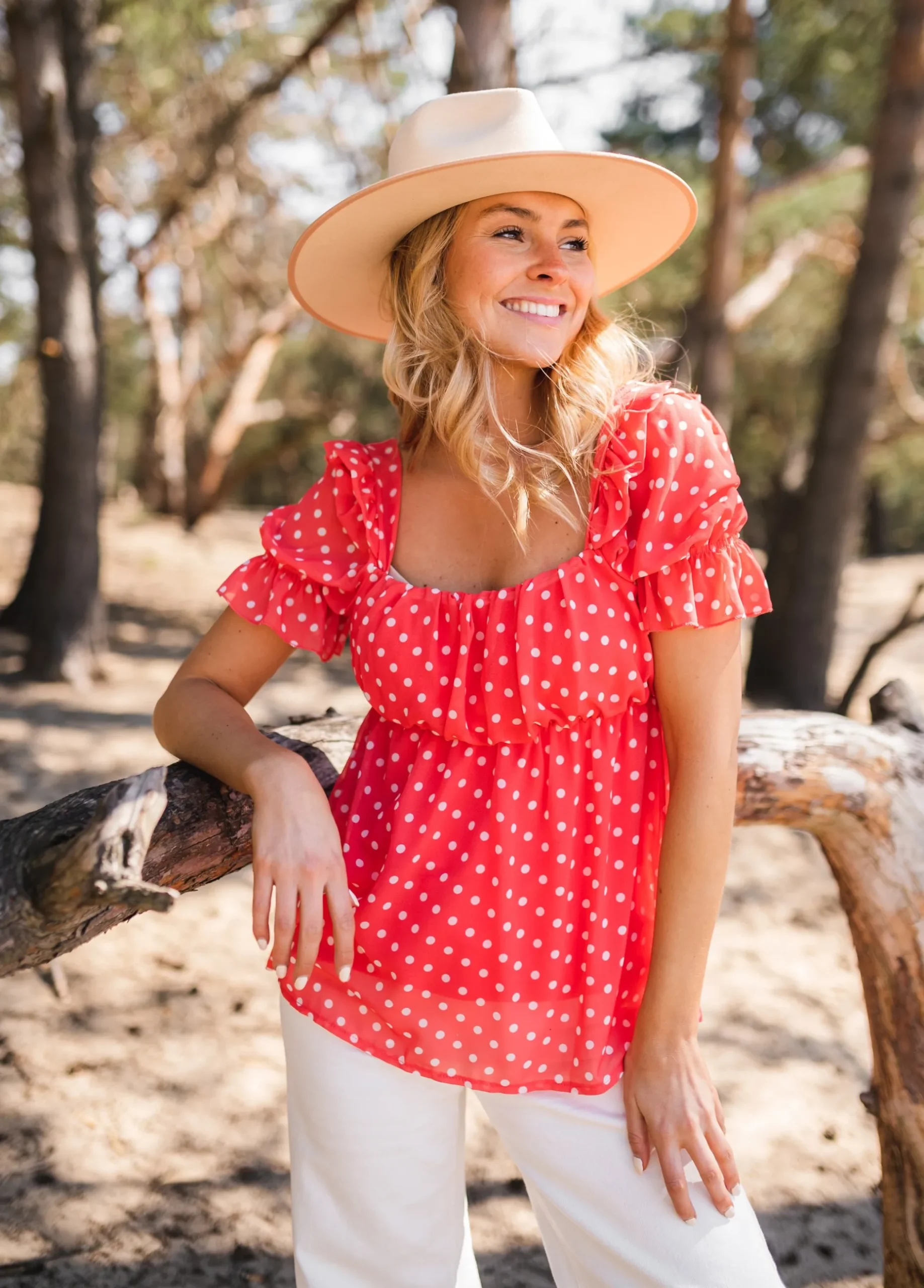 Hot Blouse Syra à pois - corailEasy Clothes Femme Chemisiers & Blouses