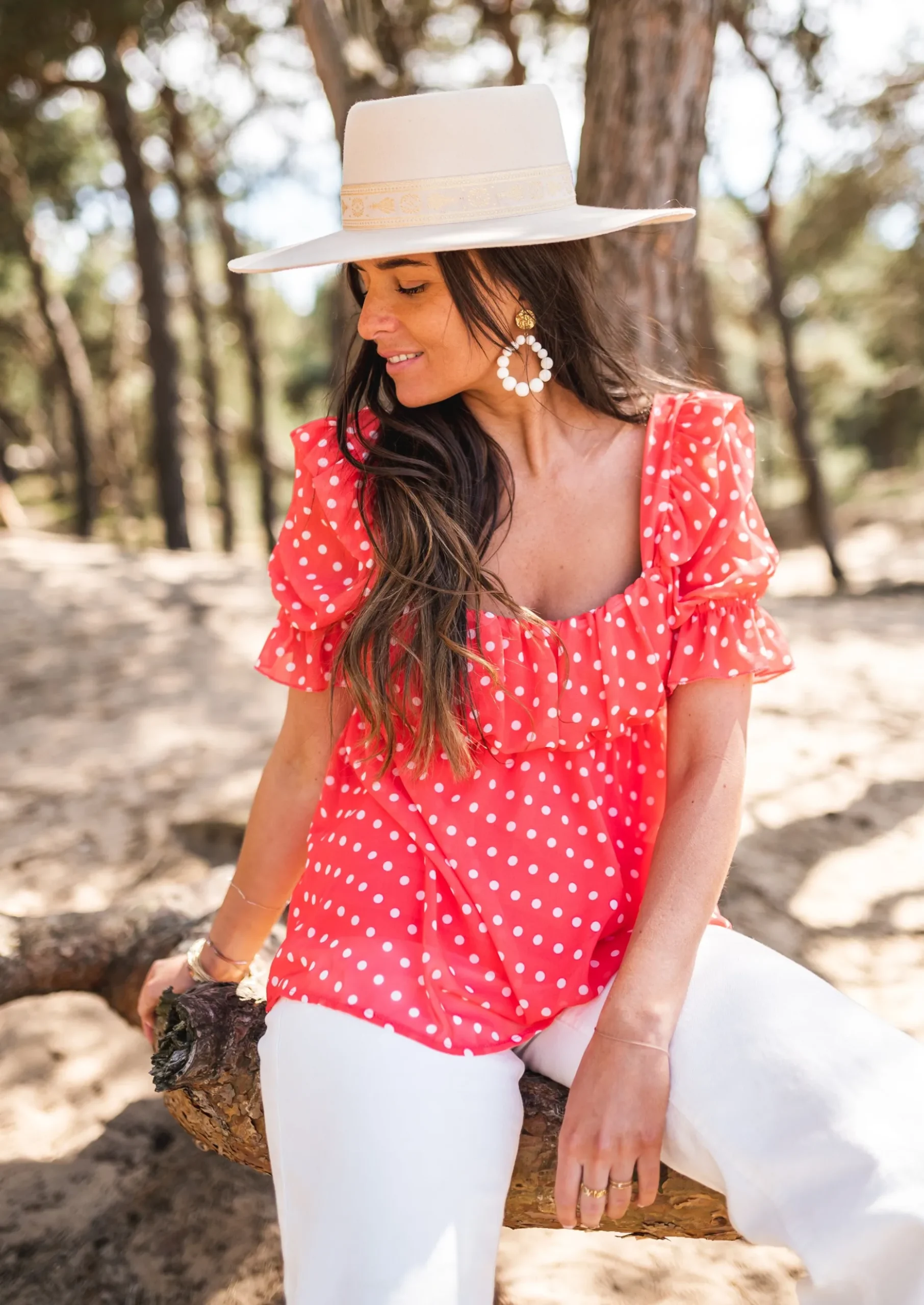 Hot Blouse Syra à pois - corailEasy Clothes Femme Chemisiers & Blouses