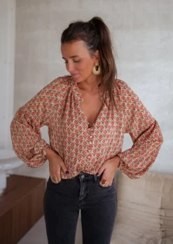 Outlet Blouse Tiffany - À Motifs - Manches Effet BallonEasy Clothes Femme Chemisiers & Blouses