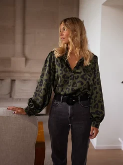 Sale Blouse Triade - léopard kakiEasy Clothes Femme Chemisiers & Blouses