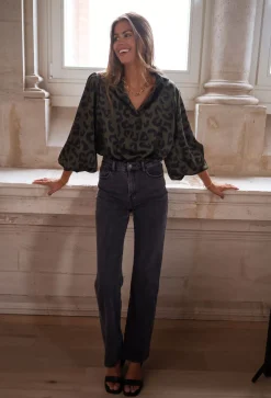 Sale Blouse Triade - léopard kakiEasy Clothes Femme Chemisiers & Blouses