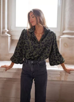 Sale Blouse Triade - léopard kakiEasy Clothes Femme Chemisiers & Blouses