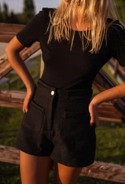 Outlet Body Klaus Noir - Col Rond - Décolleté BrodéEasy Clothes Femme Body & Lingerie