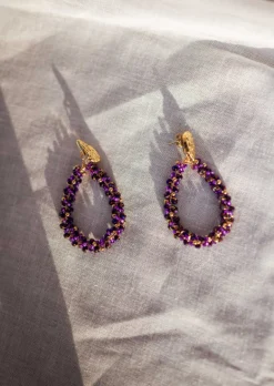 Outlet Boucles d’Oreilles - Moreno - Perles MauvesEasy Clothes Boucles d'oreilles