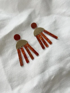 Cheap Boucles d’oreilles Bonko - dorées et briqueEasy Clothes Boucles d'oreilles