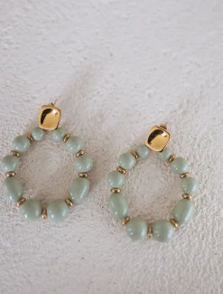 New Boucles d’Oreilles Dorées & Vertes | Loda | Bijoux & AccessoiresEasy Clothes Boucles d'oreilles