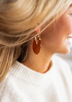 Store Boucles d’oreilles Gufa dorées et brunes | Boucles d'oreilles originales | Prêt-à-porter en ligne | Easy Clothes Boucles d'oreilles