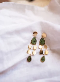 Shop Boucles d’oreilles Noan - dorées et vertesEasy Clothes Boucles d'oreilles