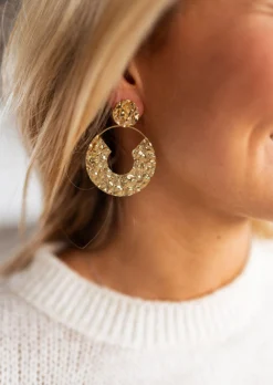 Online Boucles d’oreilles Saga dorées | Boucles d'oreilles martelées | Prêt-à-porter en ligne | Easy Clothes Boucles d'oreilles
