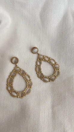 Clearance Boucles d’oreilles Sana - dorées et écruesEasy Clothes Boucles d'oreilles