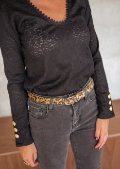 Best Ceinture Mae - Léopard - Boucle Dorée - AjustableEasy Clothes Ceintures