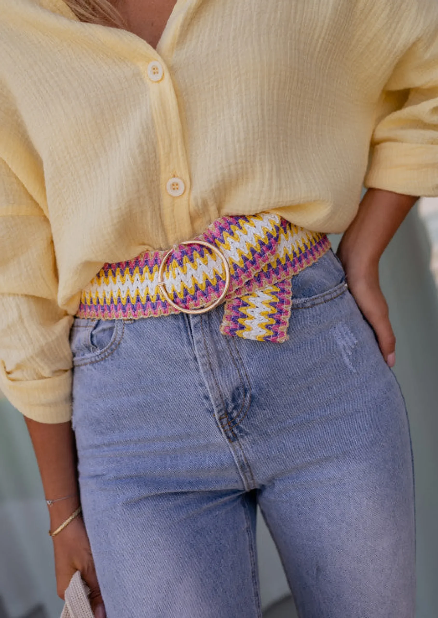 Clearance Ceinture Marja rose | Ceinture tressée rose | Prêt-à-porter en ligne | Easy Clothes Ceintures