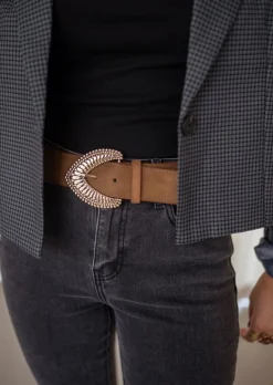 Best Ceinture Safa Camel - Boucle Dorée - AjustableEasy Clothes Ceintures