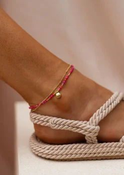 Cheap Chaine de Cheville Gunzo - Rose & Dorée - Pendentif CoquillageEasy Clothes Bracelets