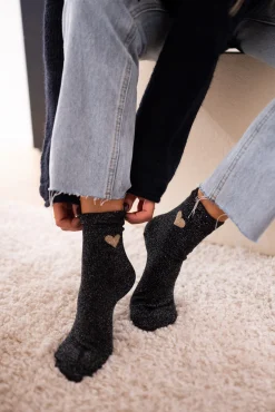 Cheap Chaussettes - Heart - Paillettes noiresEasy Clothes Chaussettes
