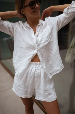 Hot Chemise Arkie - blanche en linEasy Clothes Femme Chemisiers & Blouses