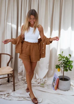 Cheap Chemise Arkie - ocre en linEasy Clothes Femme Chemisiers & Blouses