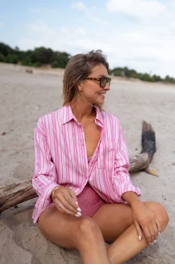 Cheap Chemise Arsen - rose à lignesEasy Clothes Femme Chemisiers & Blouses