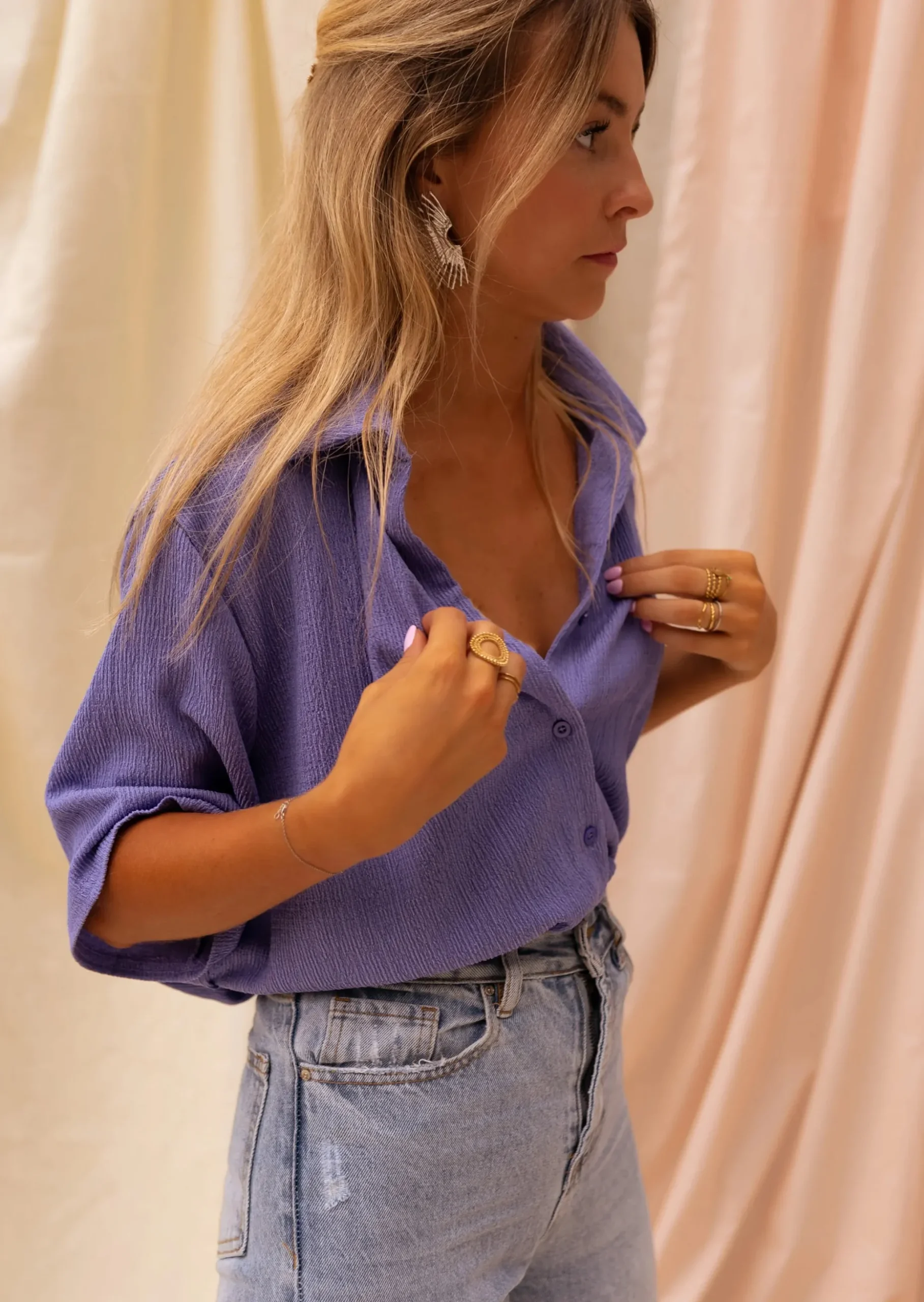Cheap Chemise Bekki Mauve - Matière Fluide - Vêtements Tendances FemmeEasy Clothes Femme Chemisiers & Blouses