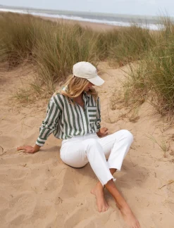 Hot Chemise Benza à lignes vertes | Chemise ample lignée | Prêt-à-porter en ligne | Easy Clothes Femme Chemisiers & Blouses