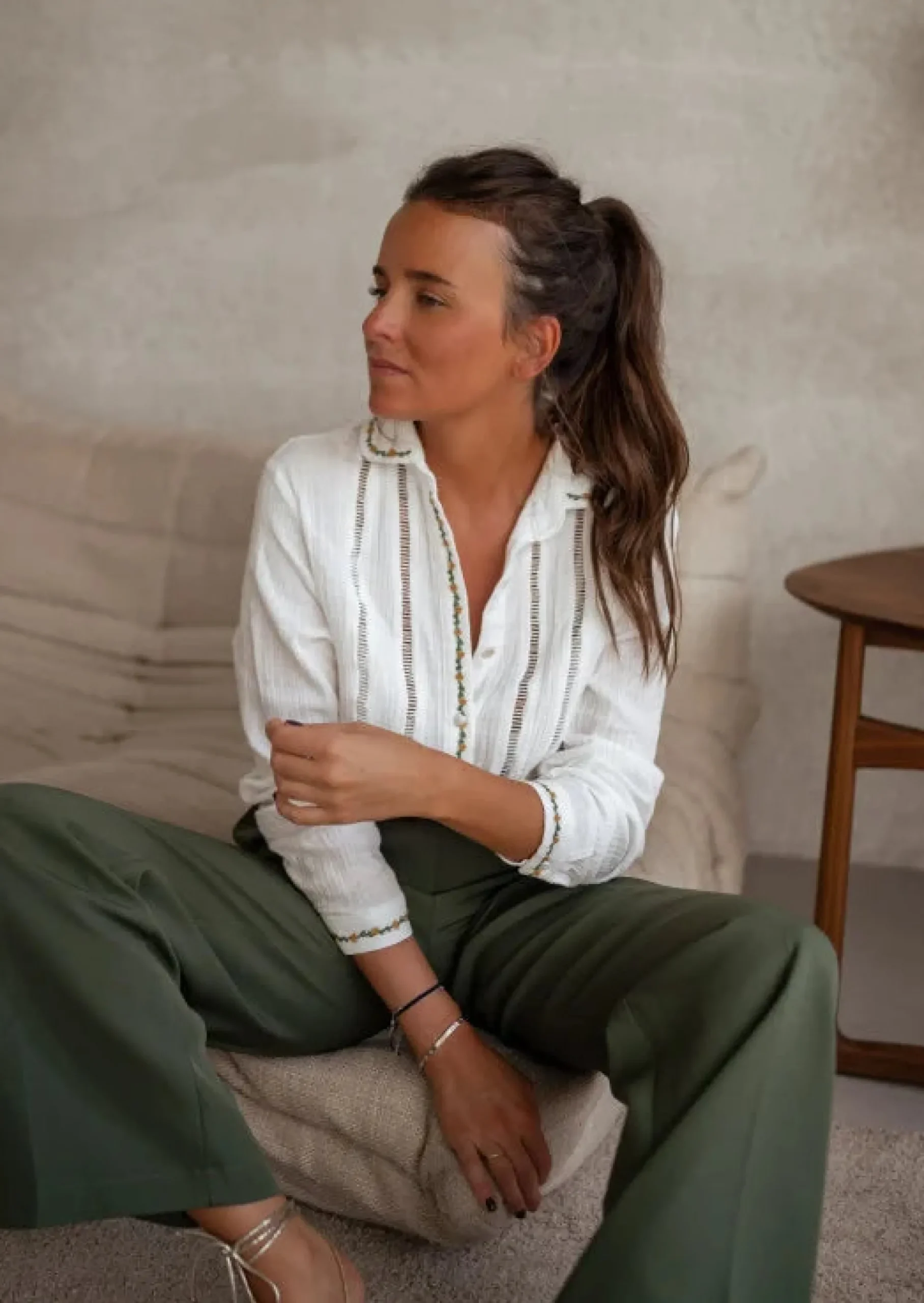 Cheap Chemise Écrue - Beta - Gaze de Coton - Finition BroderieEasy Clothes Femme Chemisiers & Blouses