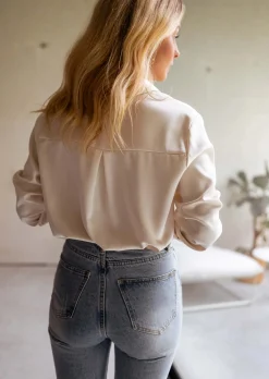 Online Chemise Esteve écrue | Chemise satinée | Prêt-à-porter en ligne | Easy Clothes Femme Chemisiers & Blouses