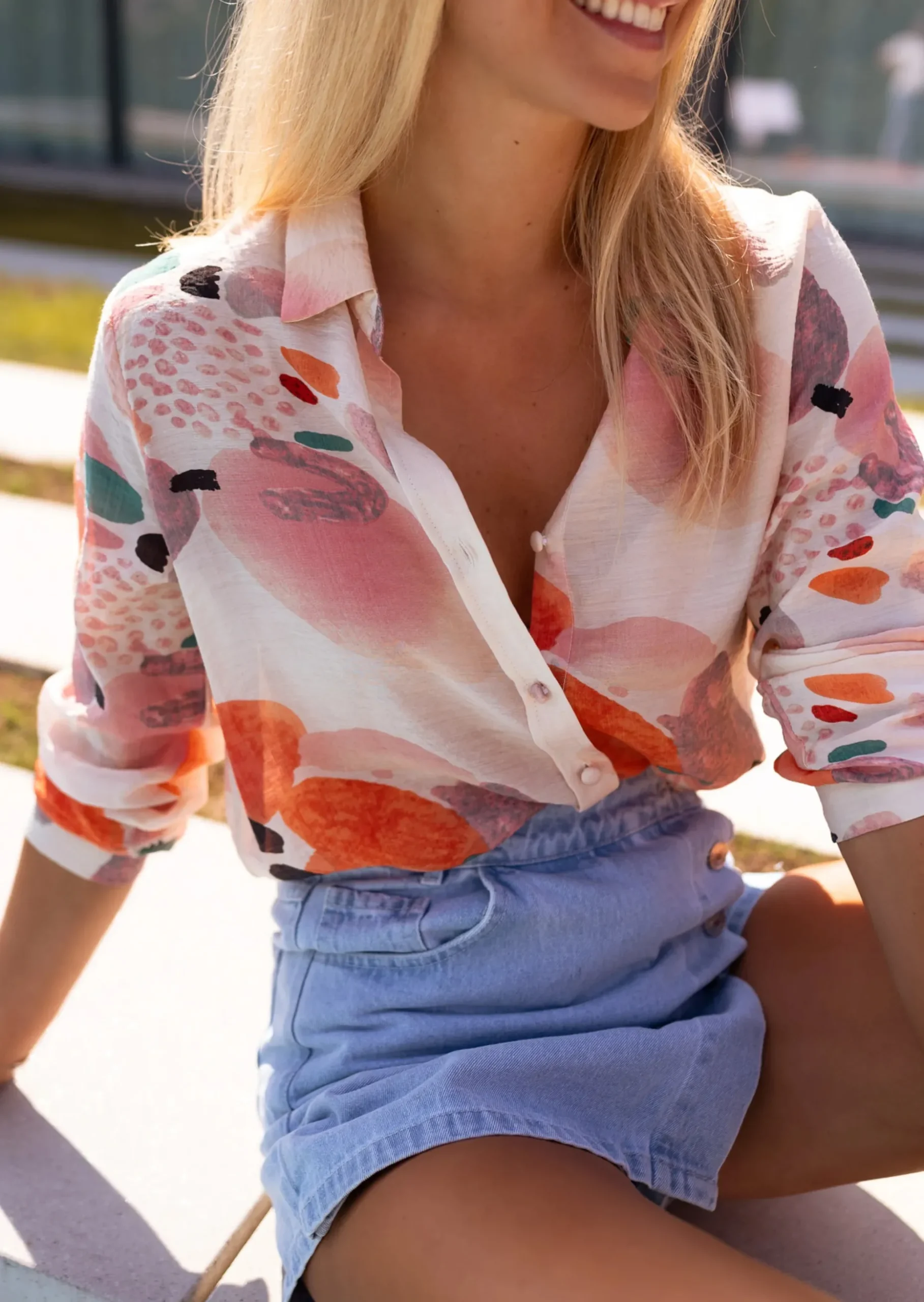 Cheap Chemise Joane à motifs | Chemise colorée | Prêt-à-porter en ligne | Easy Clothes Femme Chemisiers & Blouses