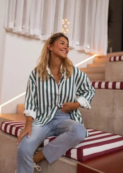 Clearance Chemise Kalina à lignes vertes effet jeans | Chemise oversized | Prêt-à-porter en ligne | Easy Clothes Femme Chemisiers & Blouses