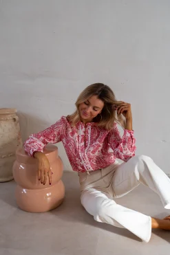 Clearance Chemise Othan - Rouge & Rose - FluideEasy Clothes Femme Chemisiers & Blouses